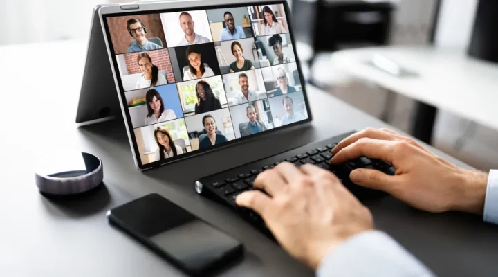 person in a microsoft teams meeting